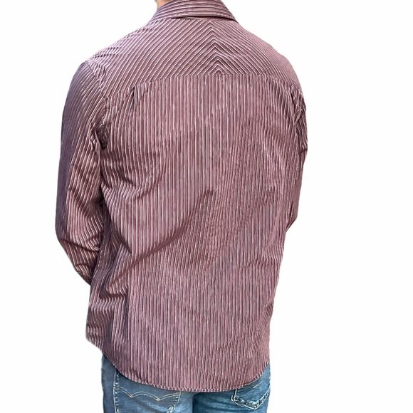 Van Heusen Studio Button Up Striped Slim Shirt M - Picture 6 of 6